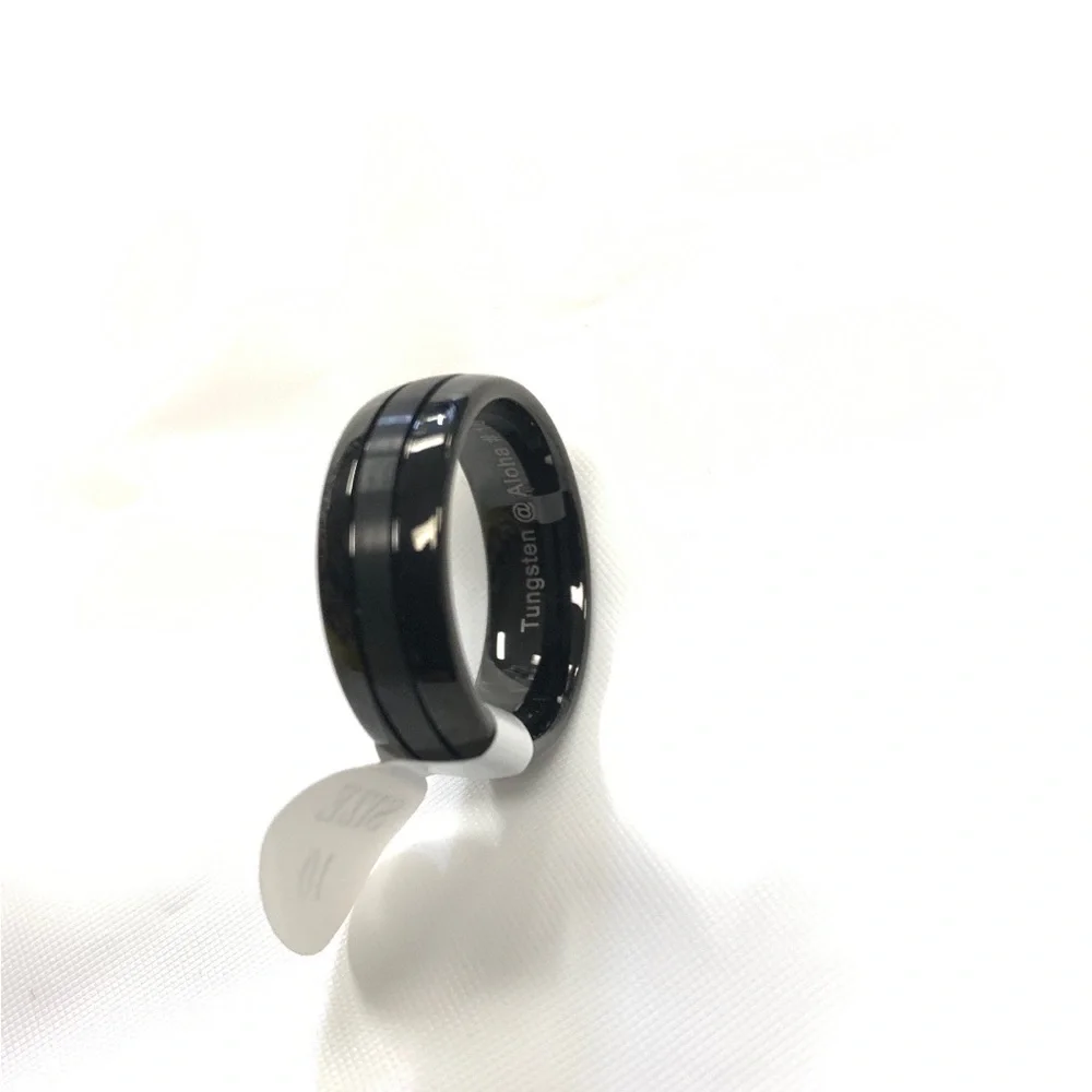 HAWAIIAN 🌺 Black Tungsten ring,Comfort-fit.